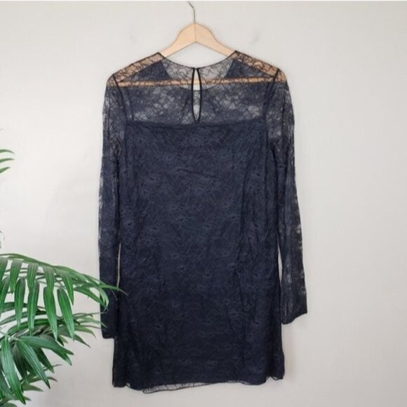 Jason Wu |  Long Sleeve Lace Overlay Black Dress - Picture 3 of 8